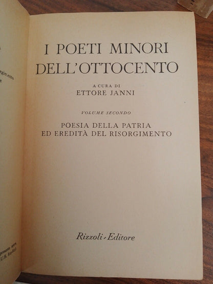 I poeti minori dell'Ottocento, a cura di E. Janni, vol.1-2-3-4, Rizzoli