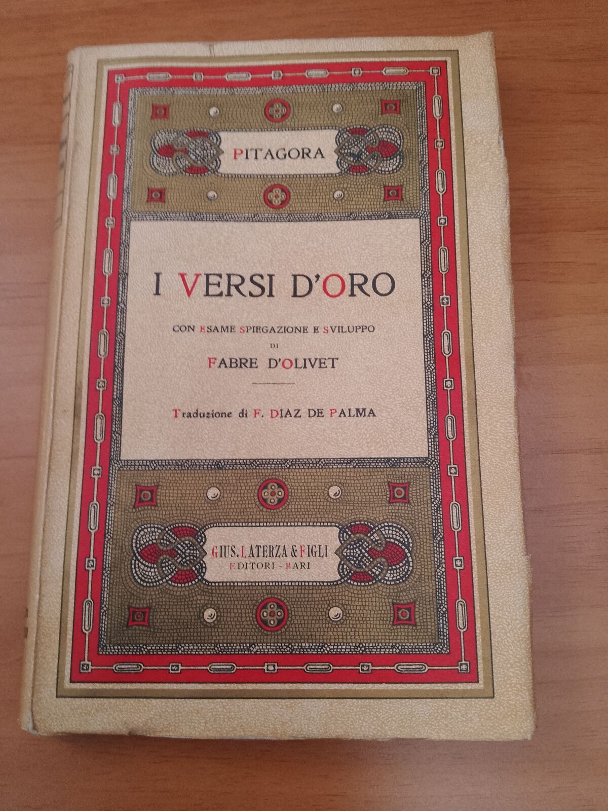 I VERSI D'ORO - Pitagora - Laterza 1931