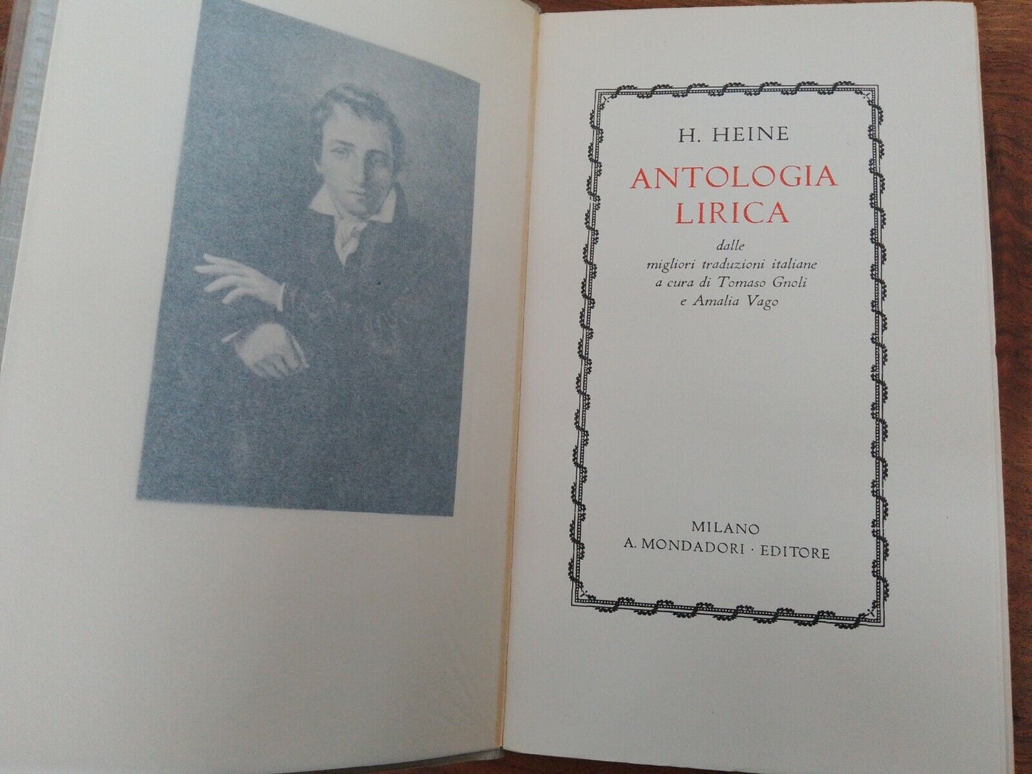 ANTHOLOGIE LYRIQUE de H. Heine, 1934 Mondadori première édition