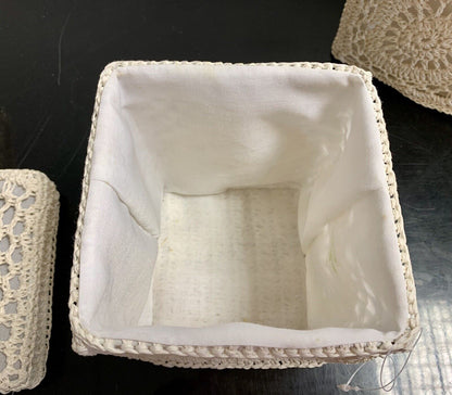 Set of fabric storage baskets