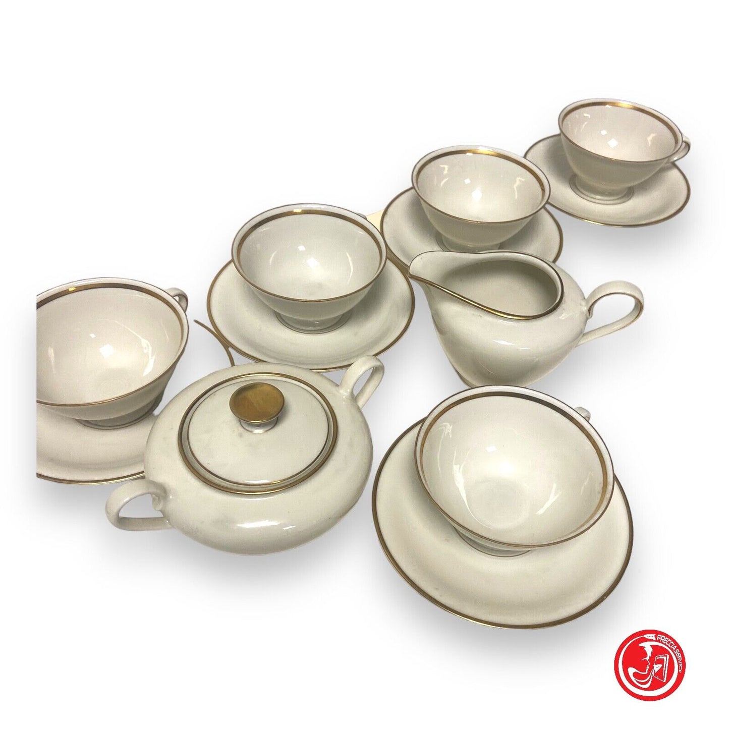 Bavaria white ceramic tea set