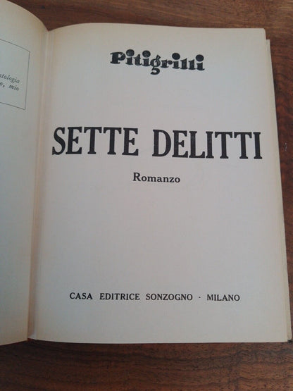 Sept crimes, Pitigrilli, Sonzogno, 1971