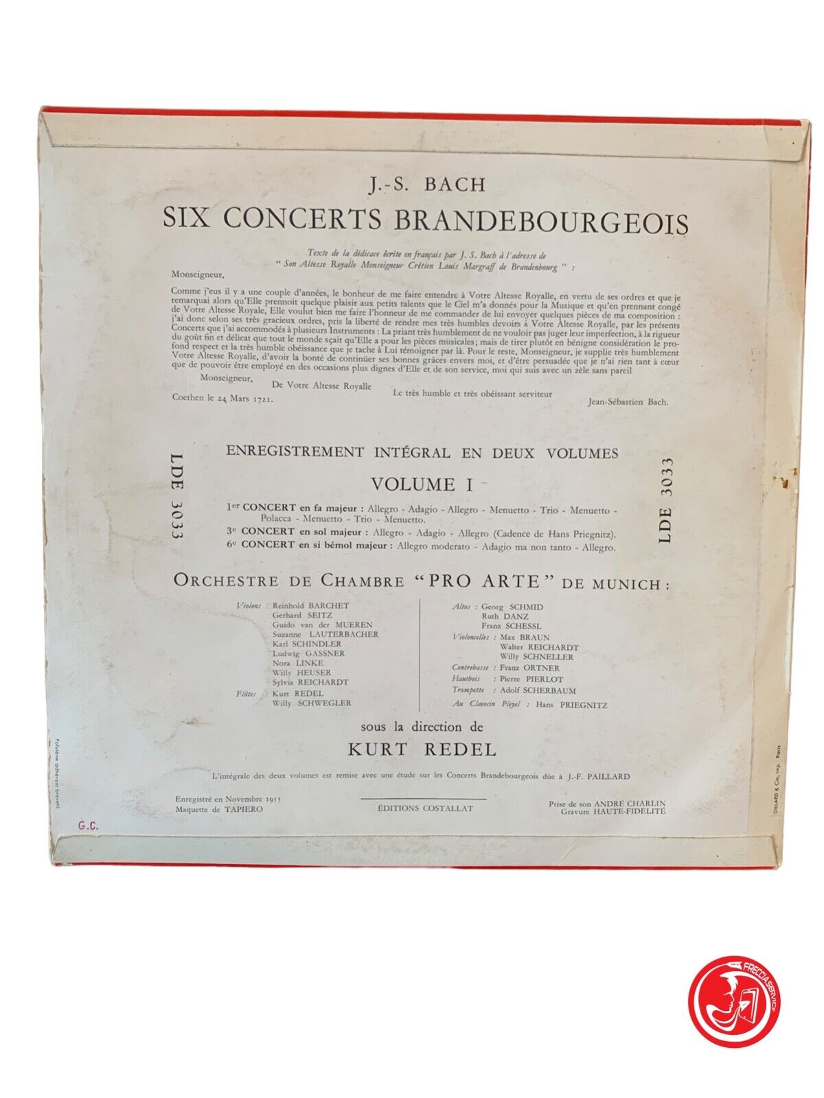 L'Orchestre De Chambre Pro Arte De Munich – Six Concerts Brandebourgeois (Vol.1)