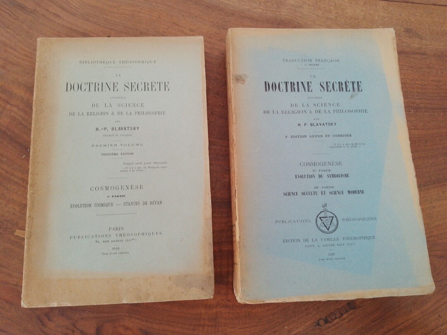 La Doctrine Secrète - Cosmogenèse - 2 Vol. - HP Blavatsky - 1918-23 Rare