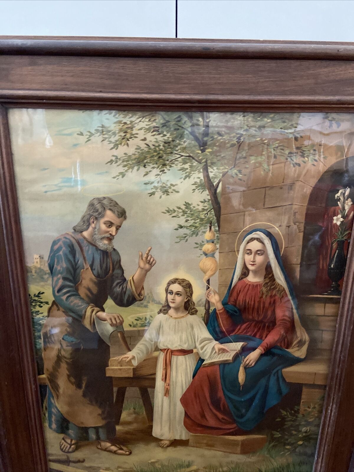 Stampa Antica - La Sacra Famiglia 50x70cm Con Cornice