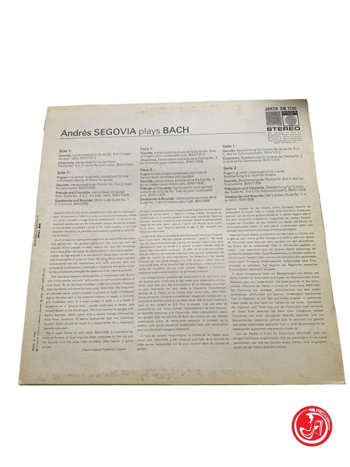 Segovia - Johann Sebastian Bach - Segovia Plays Bach