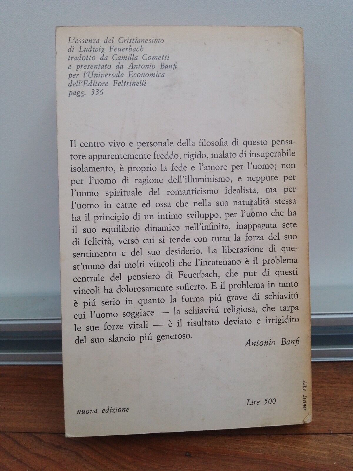 L'essence du christianisme - L. Feuerbach, Feltrinelli UE 1960