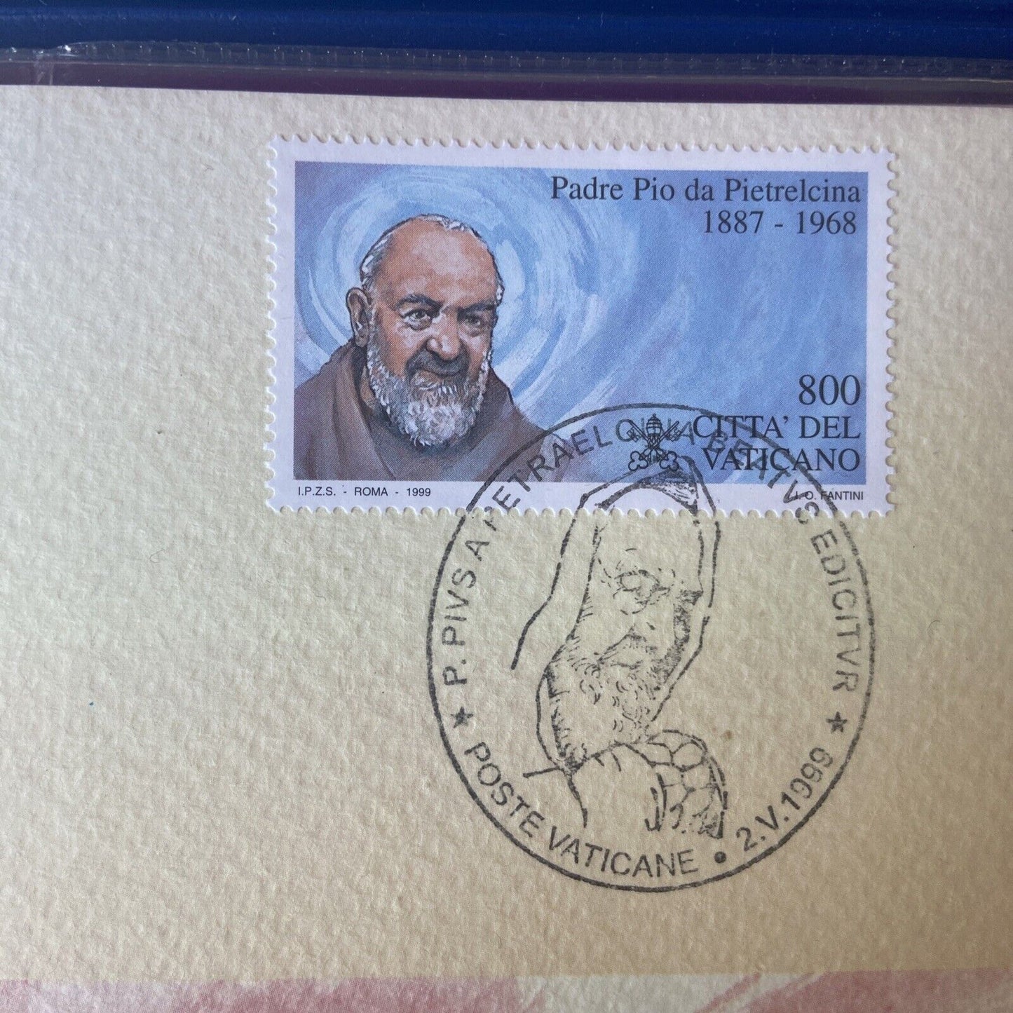 Francobollo Commemorativo E Rilievo In Bronzo Dorato - Padre Pio Da Pietrelcina