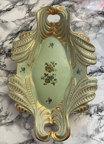 Mas Green/Gold Ceramic Centerpiece