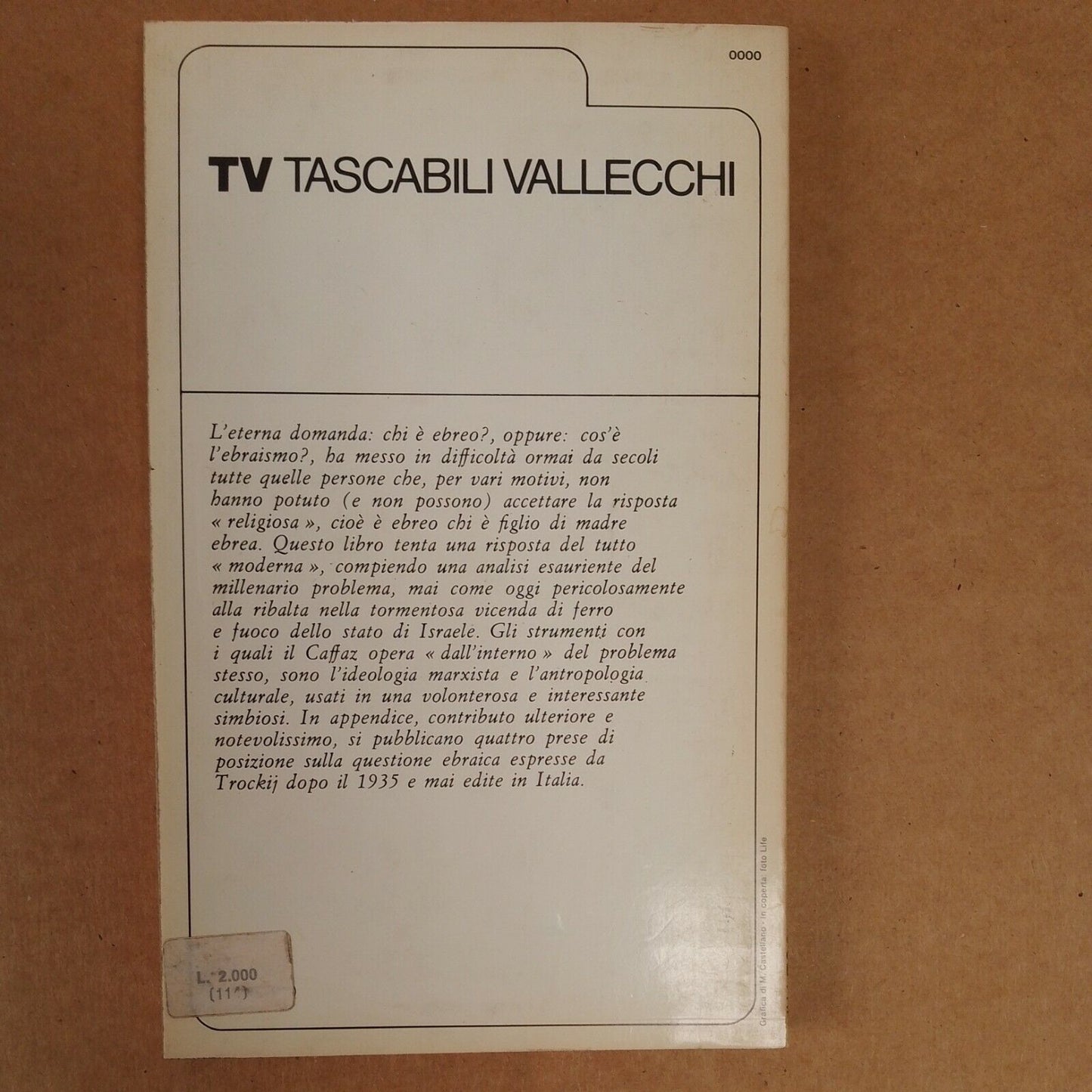 Ugo Caffaz Les nationalités juives Vallecchi Tascabili 44TV 1974 1ère éd.