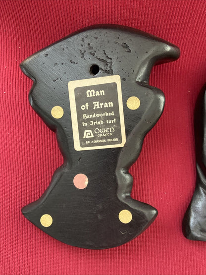 BLACK irishturf Muro Placche Uomo e Donna di Aran Irlanda Owen artigianato