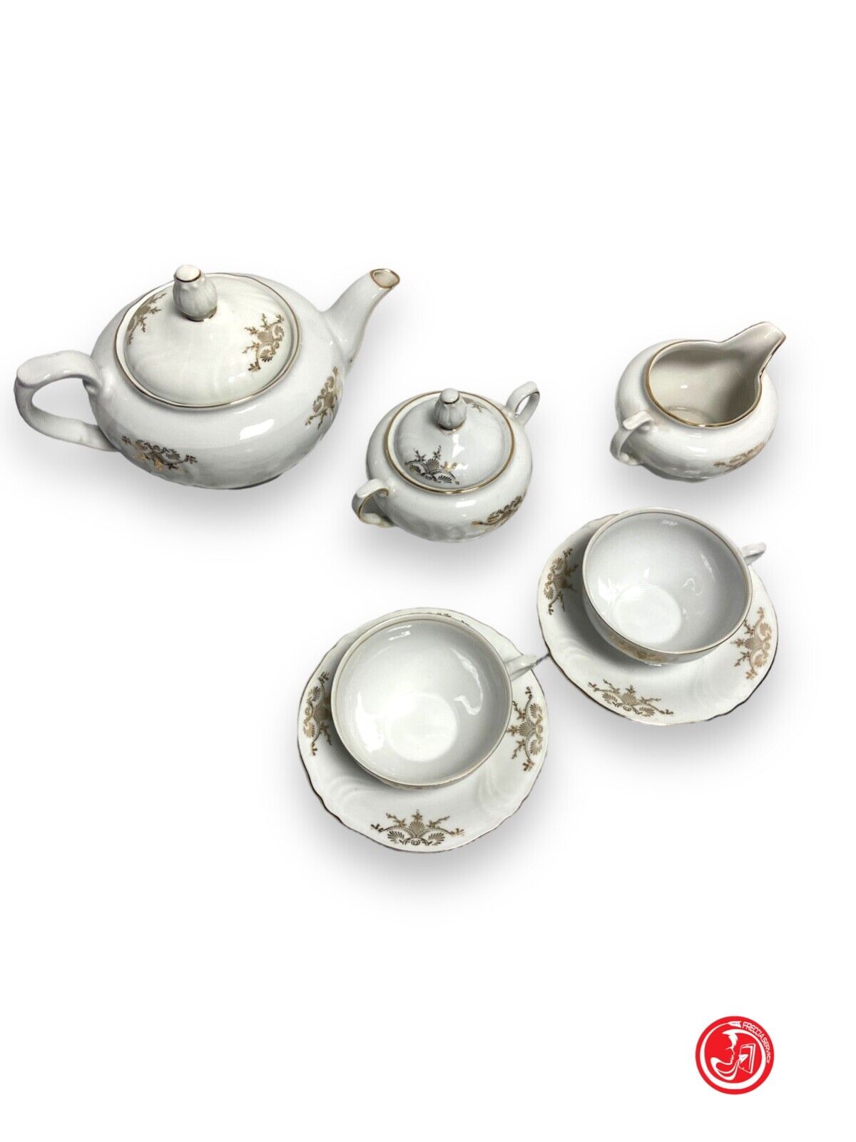 Bavaria tea set with gold decorations