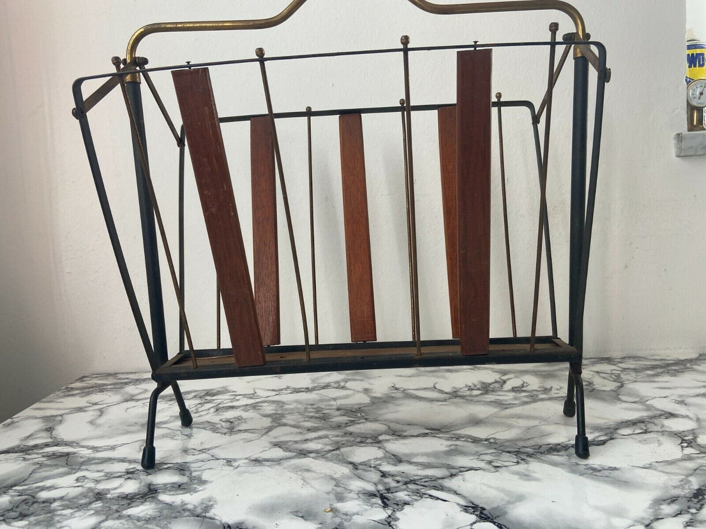 Wood and iron magazine rack