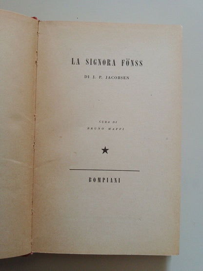 La Signora Fonss, Jacobsen, Bompiani, 1943