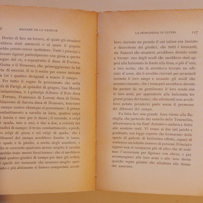 LA PRINCESSE DE CLEVE MADAME DE LA FAYETTE CHESSA EDITEUR 1943