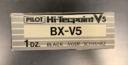 Box of 10 Pilot V5 Black noir pens