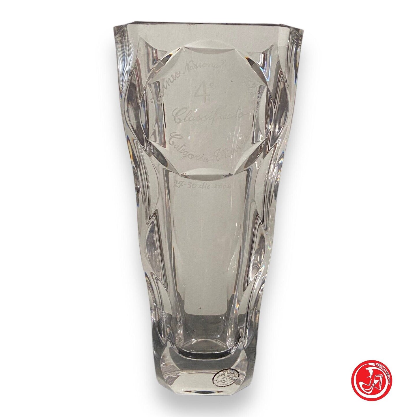 Crystal trophy vase 