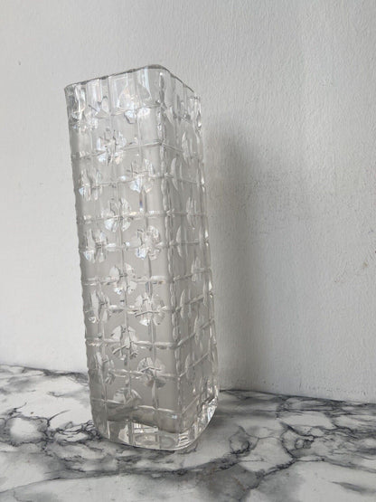 Semi-frosted crystal vase