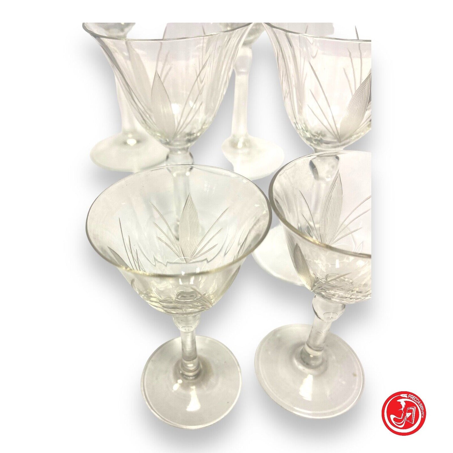 Service pour deux - Verres en cristal des années 1950