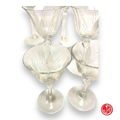 Service for two - 1950s crystal glasses