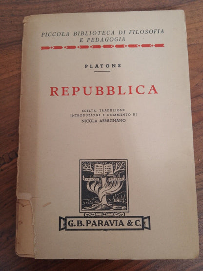 Repubblica, Platon, 1ère réimpression PETITE BIBLIOTHÈQUE DE PHILOSOPHIE ET ​​PÉDAGOGIE