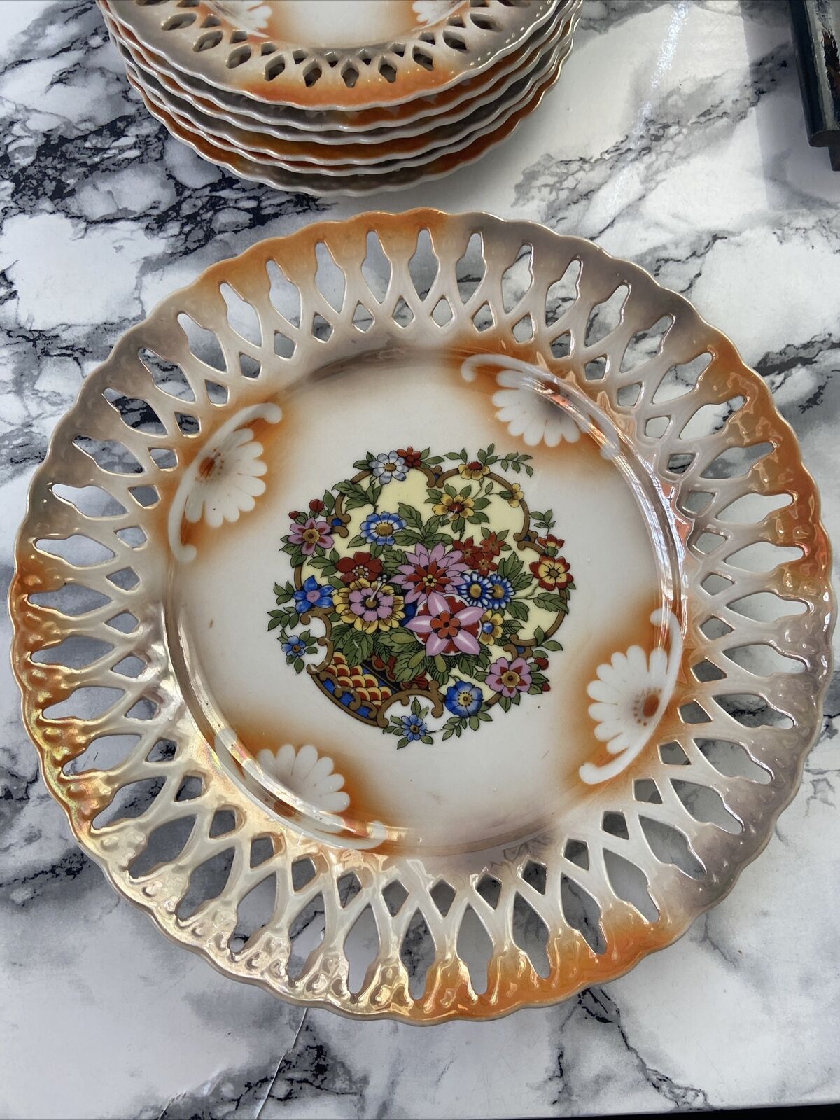 Glamor Serving Plate Service - Orange Pearl Effect