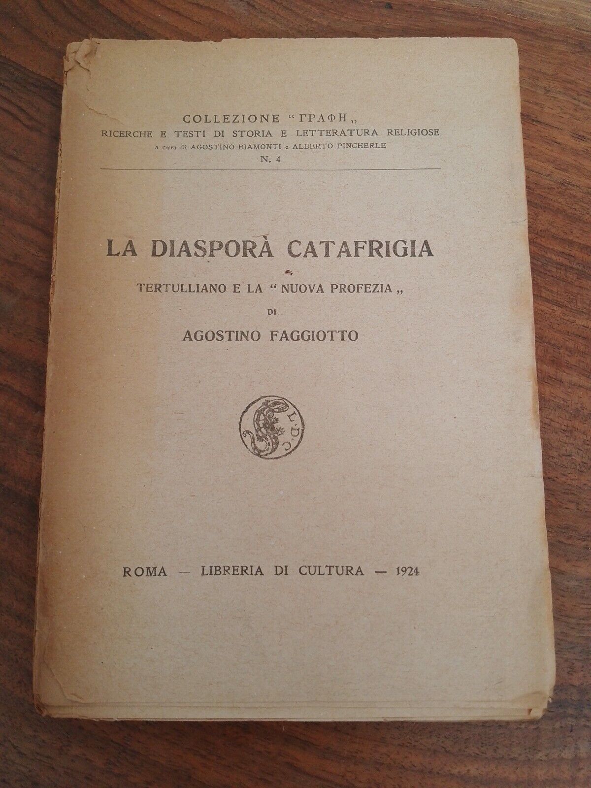 La Diaspora Catafrigia, A. Faggiotto, 1924 Raro