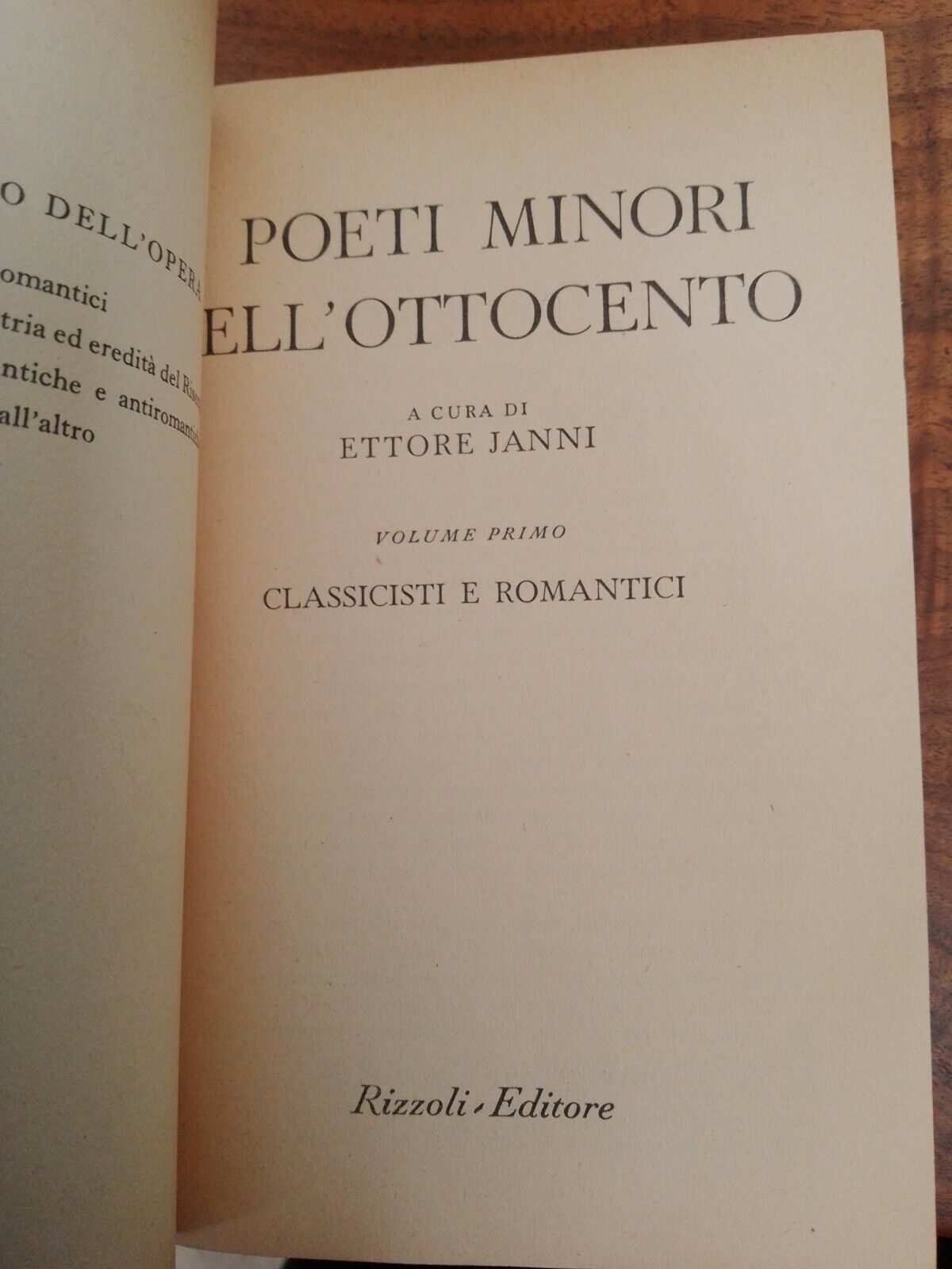 I poeti minori dell'Ottocento, a cura di E. Janni, vol.1-2-3-4, Rizzoli