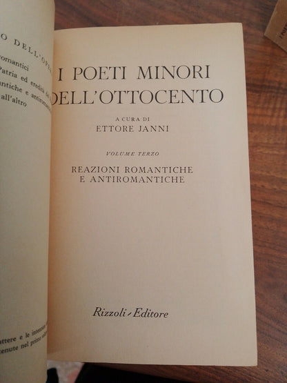 I poeti minori dell'Ottocento, a cura di E. Janni, vol.1-2-3-4, Rizzoli