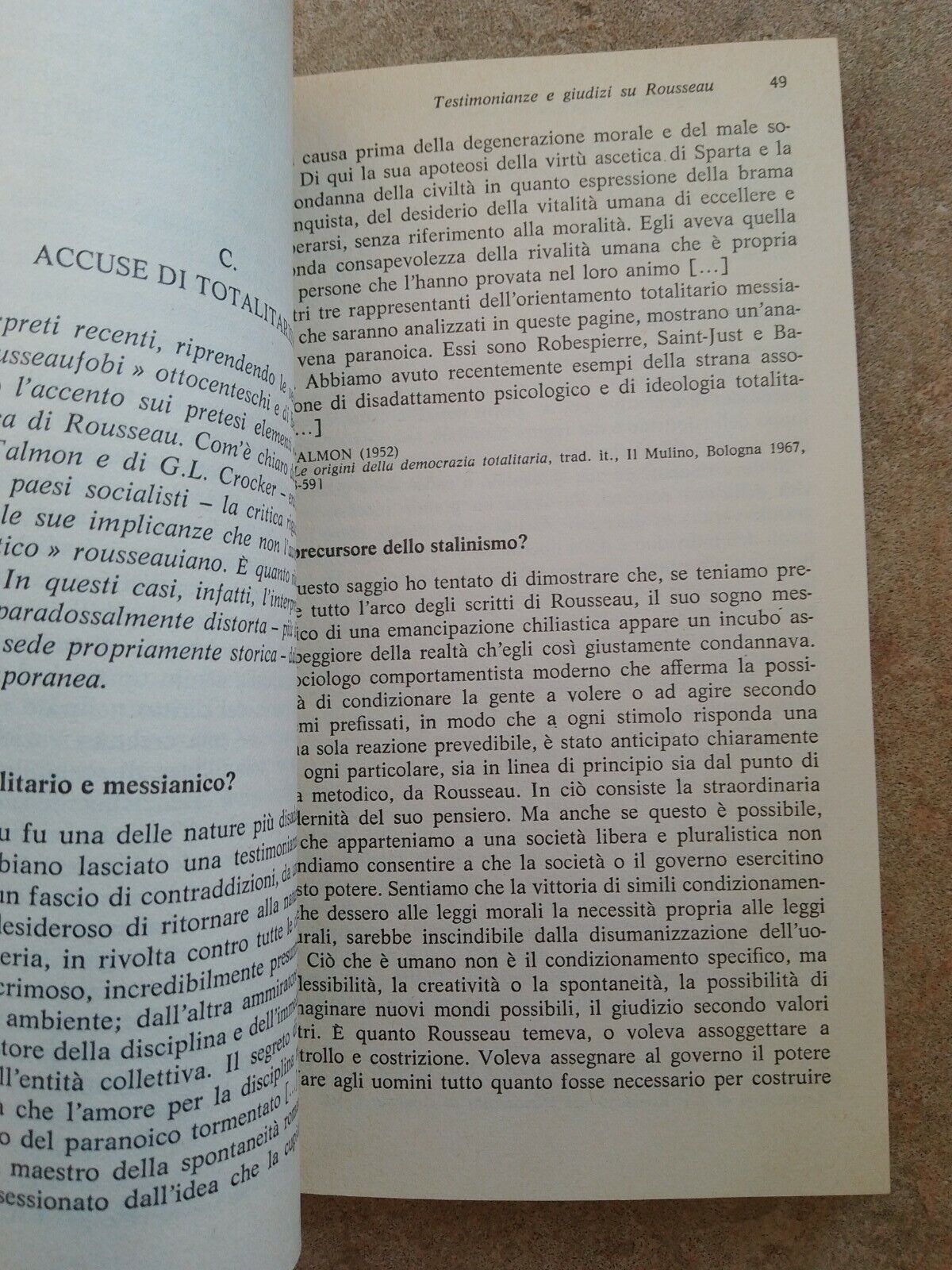 Faire connaissance avec ROUSSEAU, édité par P. Casini, Mondadori 1976 1*ED. + Article