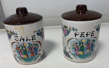 Decorated salt and pepper shakers