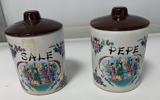 Decorated salt and pepper shakers