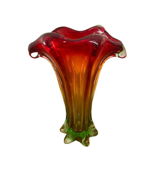 Vaso in vetro di murano colorato