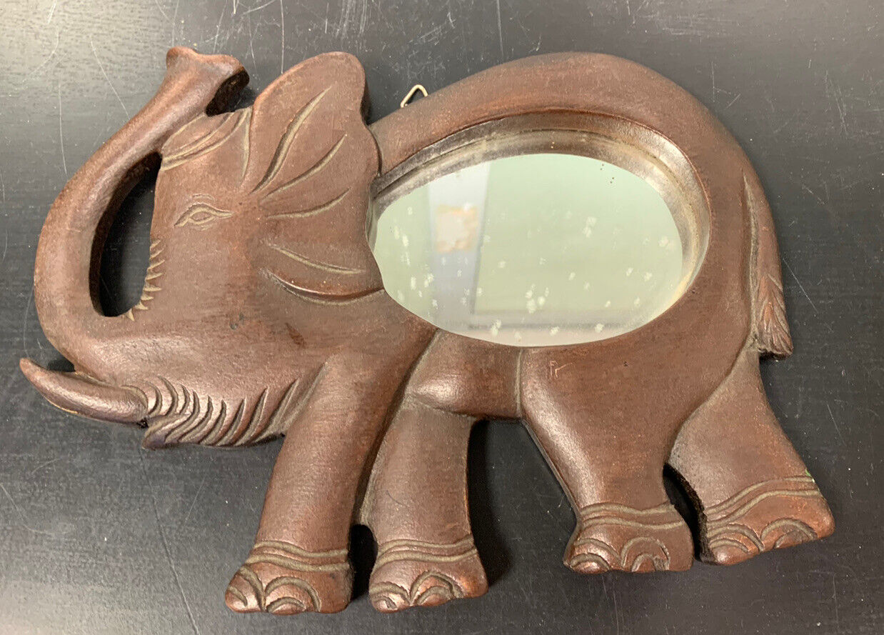 Miroir éléphant en bois