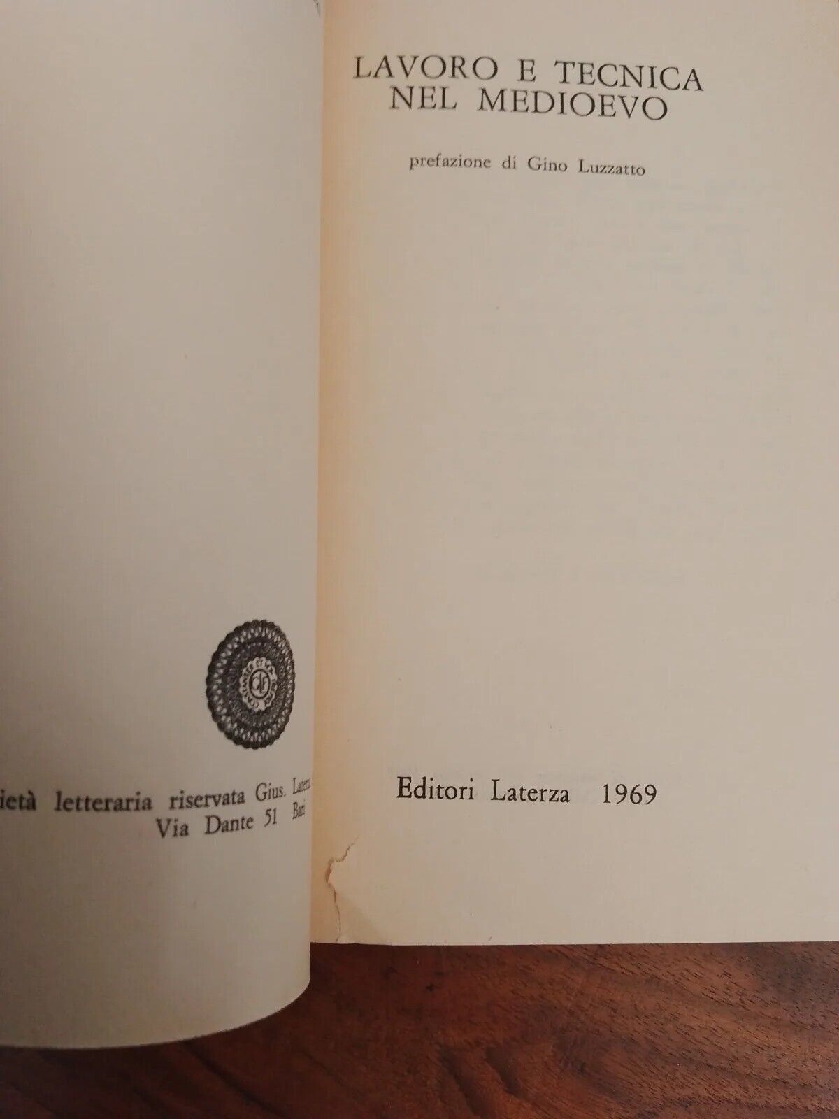 Lavoro e Tecnica nel Medioevo, M.Bloch, Laterza, 1969