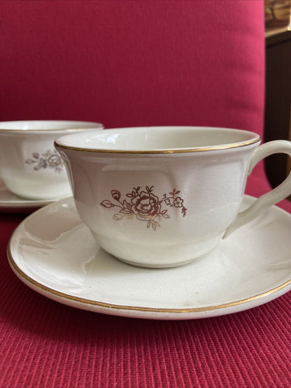 2 Tasses Richard Ginori Avec Assiette - Porcelaine Numérotée