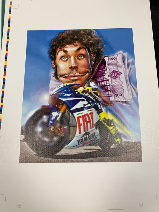 Tirages caricaturaux Valentino Rossi 50x35