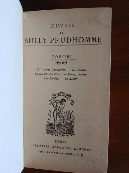 Oeuvres de Sully Prudhomme - Poésies 1872-1878, Libraire A. Lemerre, 1917