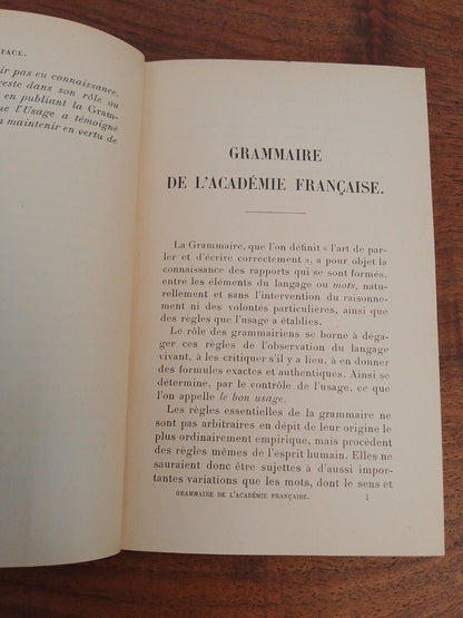 Grammaire de l' Academie Francaise - Firmin Didot ed.  1932