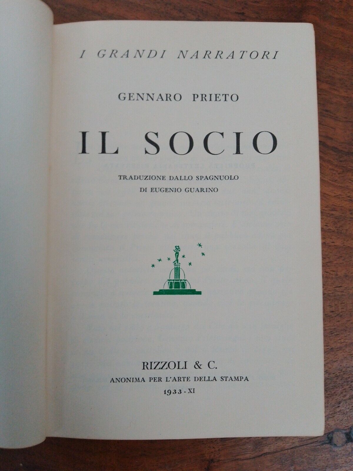 The partner, G. Prieto, Rizzoli 1933 + article