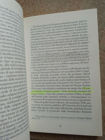 Identité et violence, Amartya Sen, Laterza, 2010 III éd.