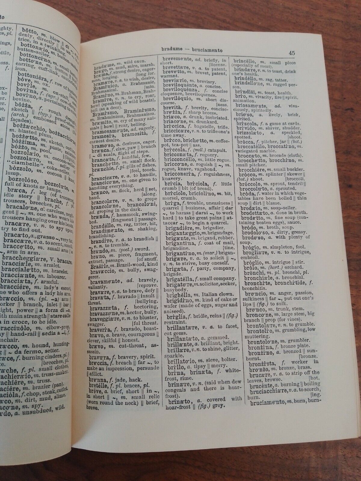 Dictionnaire James-Grassi, italien/anglais, A.De Beaux, Leipzig, 1922