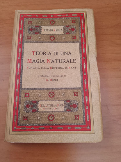 THÉORIE DE LA MAGIE NATURELLE - E. Marcus, Laterza 1938