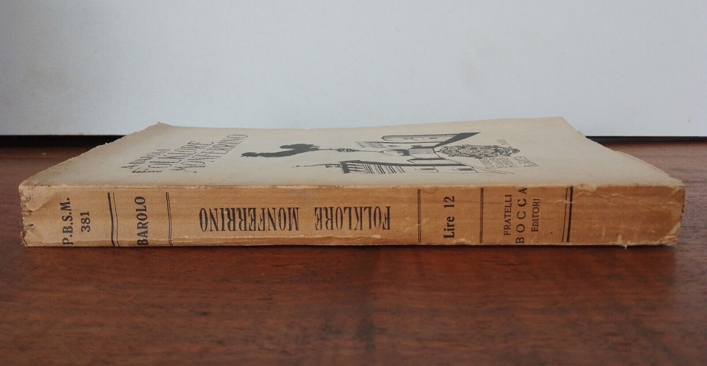 Folklore du Monferrato, A. Barolo, F.lli Bocca, 1931