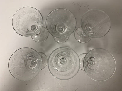 Set of 6 decorated glass liqueur glasses