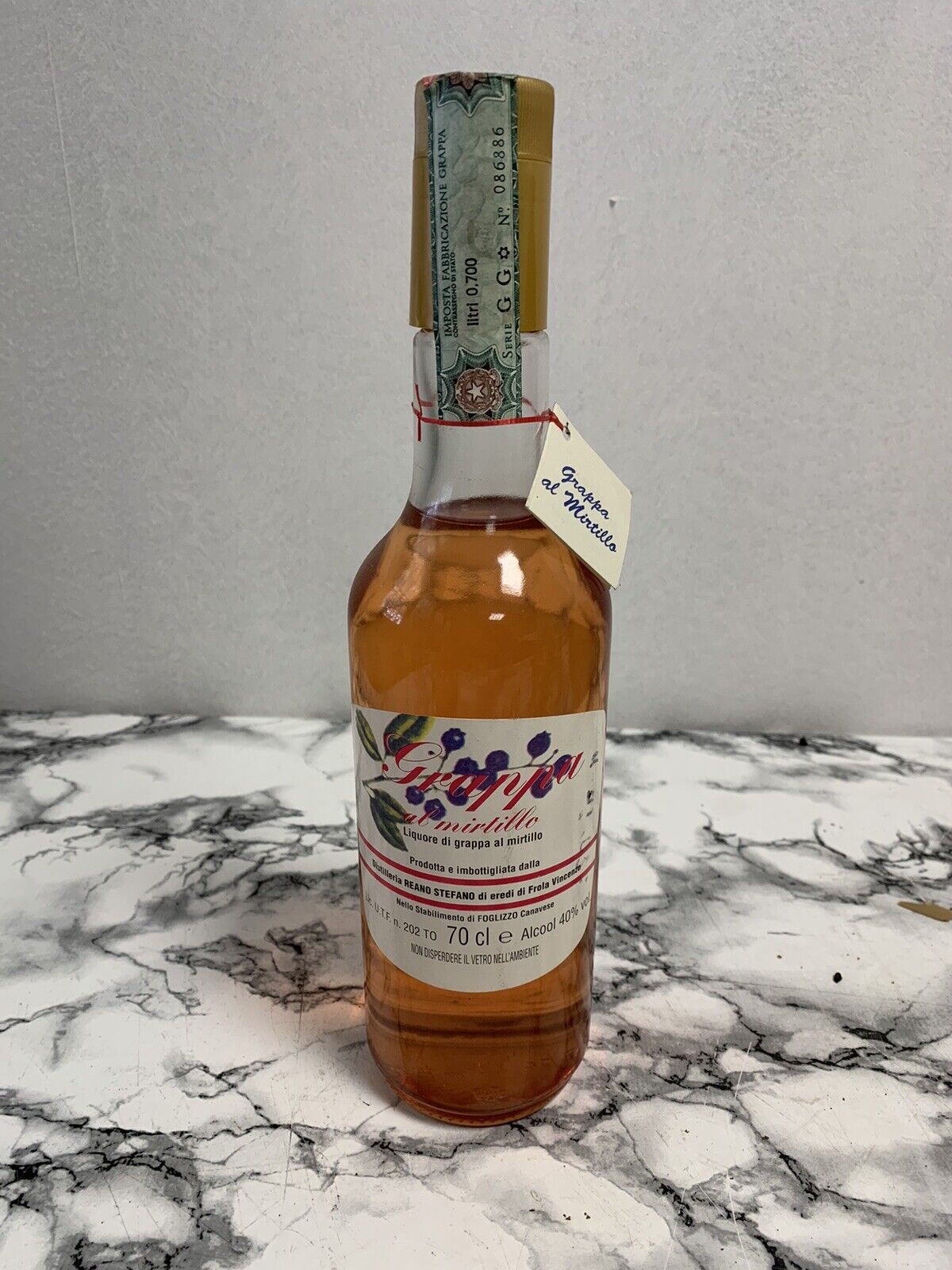 Bottle of Blueberry Grappa - Reano