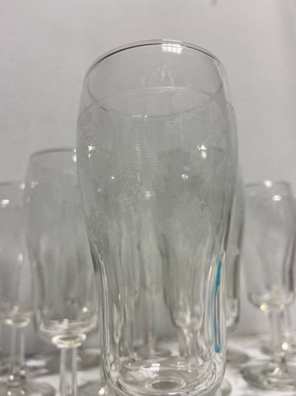 Set of 12 glass tumblers - Flutes