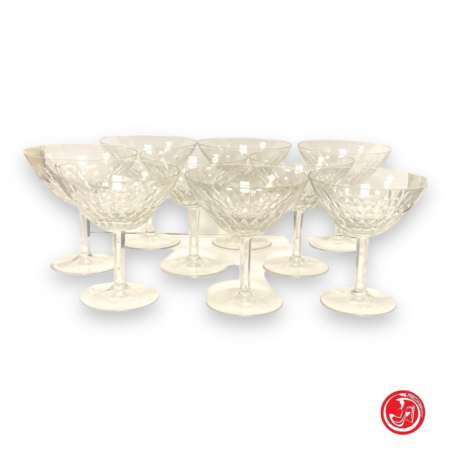 9 coppe in cristallo per martini