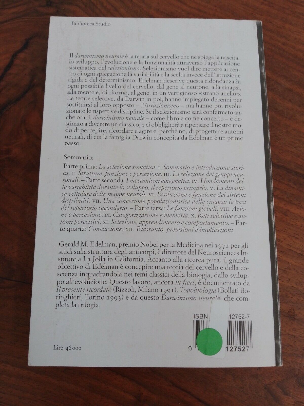 Darwinismo naturale, G. M. Edelman, Einaudi, 1995