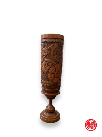 Small wooden vase - ethnic artisanal production 